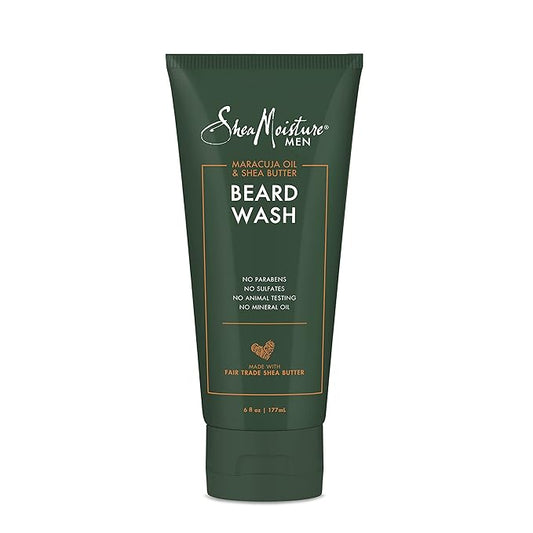 SheaMoisture Beard Wash for Full Beards - Maracuja Oil & Shea Butter to Deep Clean and Refresh - 6 oz