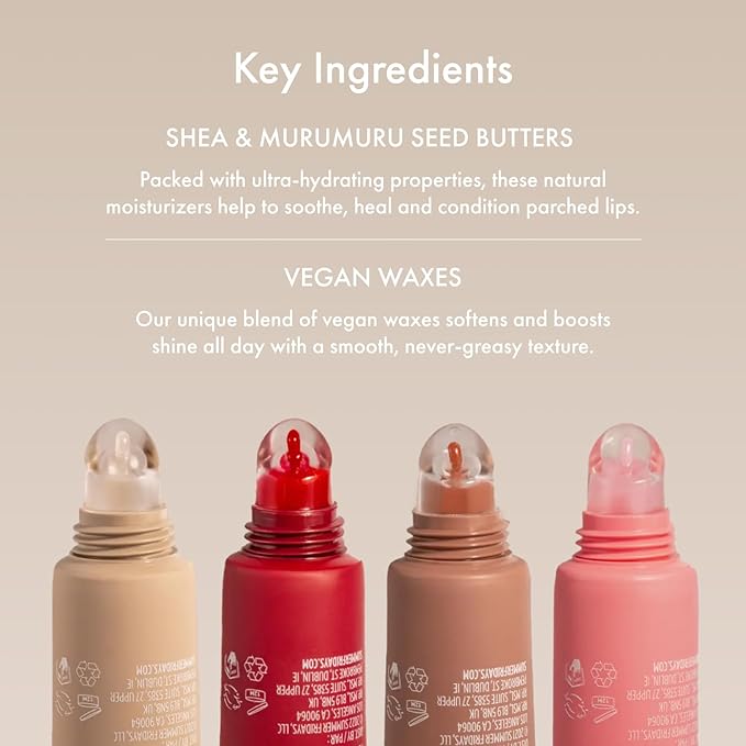 Summer Fridays Tinted Lip Butter Balm - Conditioning Vegan Lip Balm for Instant Moisture, Shine & Hydration - Sheer-Tinted, Soothing Skincare - Cherry (.5 Oz)