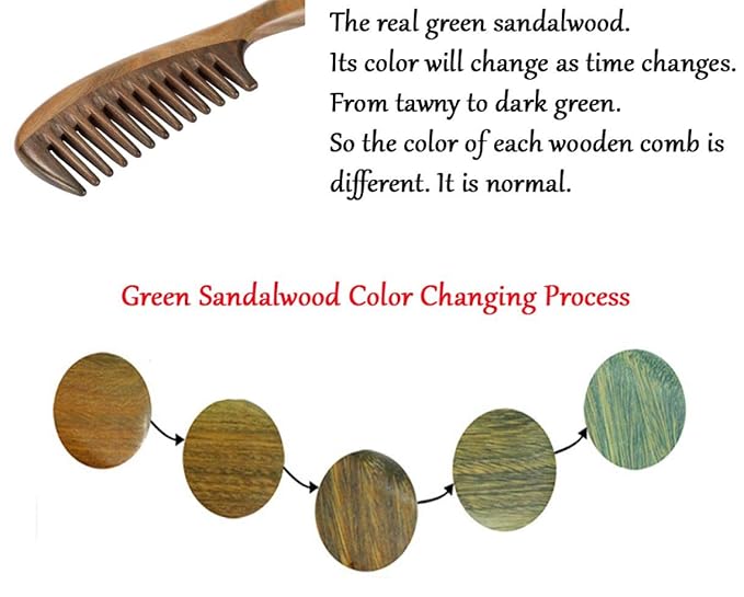 Louise Maelys Wood Hair Comb Fine Tooth Anti-static Hair Combs for Thick Hair