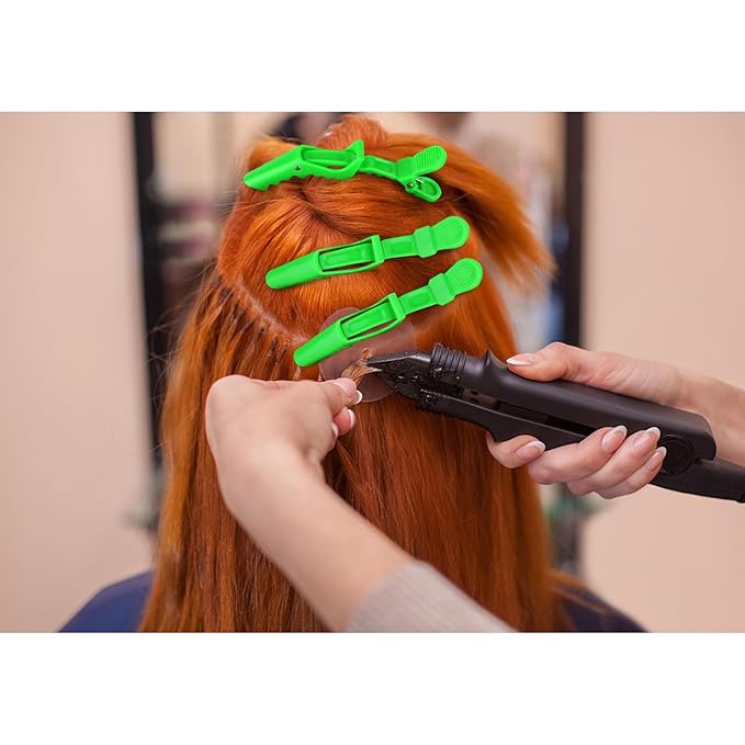Ondder 24 Pcs Light Green Large Alligator Hair Clips for Styling, Sectioning, Big Pro Salon Gator Hair Clips for Hair Coloring Cutting, Accessories for Women Men Girls