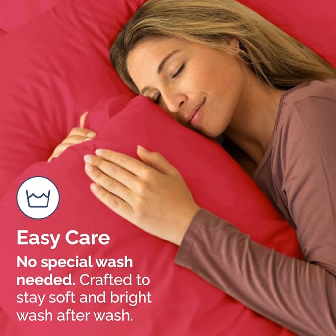 CGK Unlimited King Size Microfiber Pillowcase Set, 4 Pieces, Red