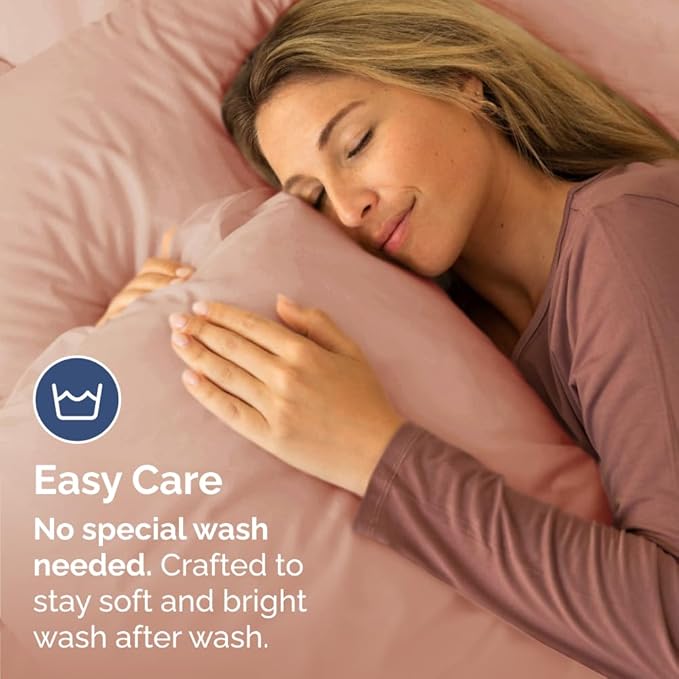 King Pillow Cases Set of 2 - Ultra Soft Hotel Quality Pillowcase Covers - Comfy, Cozy & Wrinkle Free - Shrinkage, Stain and Fade Resistant - Machine Washable Pillow Protectors - 2 Piece Set - Mauve