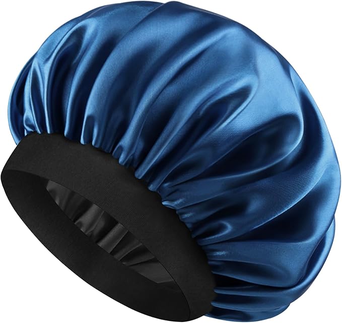 Satin Silk Bonnet for Men & Women, Double Layer Silk Sleep Bonnets, Soft Satin Lined Bonnet for Curly & Natural Hair