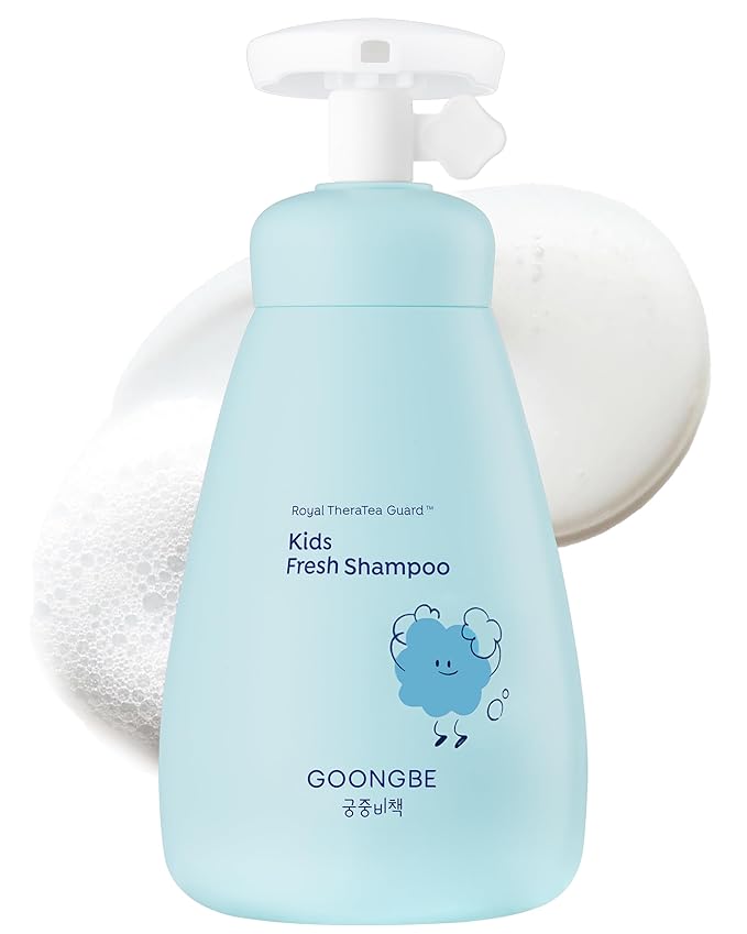 GOONGBE Kids' Fresh Shampoo - Korean Kids Scalp Purifying Shampoo - Gentle Deep Cleansing for Oily, Smelly Scalps - Low pH & Silicone-Free Formula - Allergen Free Scent, 10.1 fl.oz.