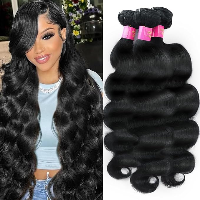 14 16 18 Inch 3 Bundles Bodywave Human Hair Bundles 14A 100% Unprocessed Brazilian Virgin raw Human Hair Bundles Natural Black