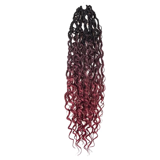 Goddess Locs Crochet Hair 22Inch Crochet Locs,6Packs Boho FauxLocs With Curly Ends River Hippie Bohemian Loc Crochet Braids for Black Women (1B/99J/530, 22inch)