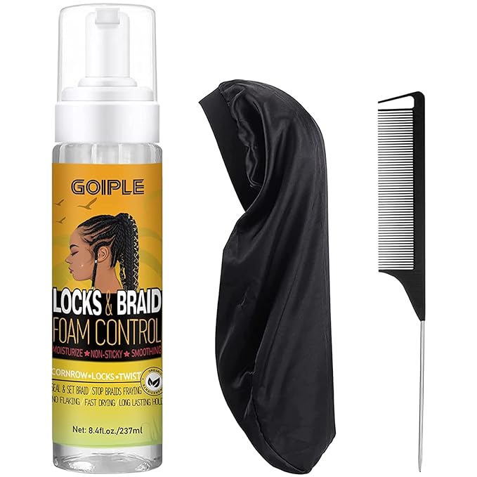 Goiple Braid Mousse, Twist, Locs - Extra Hold, High Shine, Moisturizes, Frizz Control, Lightweight, Easy to Apply, 8.4 fl oz