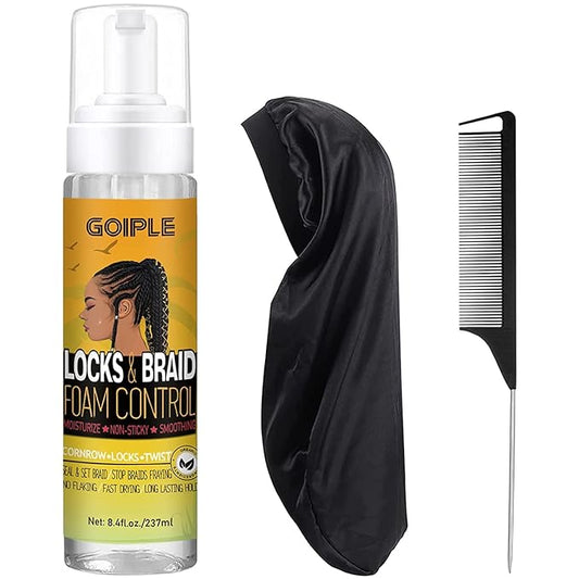 Goiple Braid Mousse, Twist, Locs - Extra Hold, High Shine, Moisturizes, Frizz Control, Lightweight, Easy to Apply, 8.4 fl oz