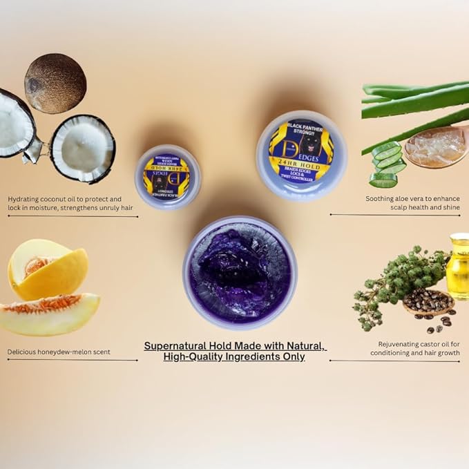 Black Panther Edge Control Gel For 4C Natural And Relaxed Hair, Enriched With Multi Vitamins, Non-Greasy, Non-Flaking, No White Cast, 24 hrs hold, Supports Hair Growth, Protective Hair Types