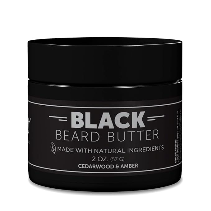 Detroit Grooming Co. Beard Butter for Men | Softens, Thickens & Hydrates with Safflower Oil & Shea Butter | Black Scent, 2oz