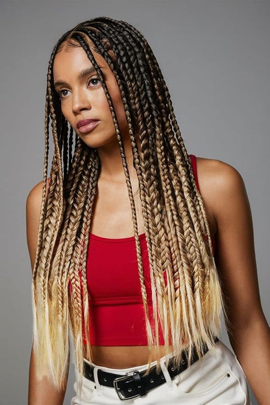 Pre Stretched Braiding Hair Omber - 24inch 8 Packs Braid Crochet Hair Hot Water Setting Professional Soft Yaki Texture (4/27/613)