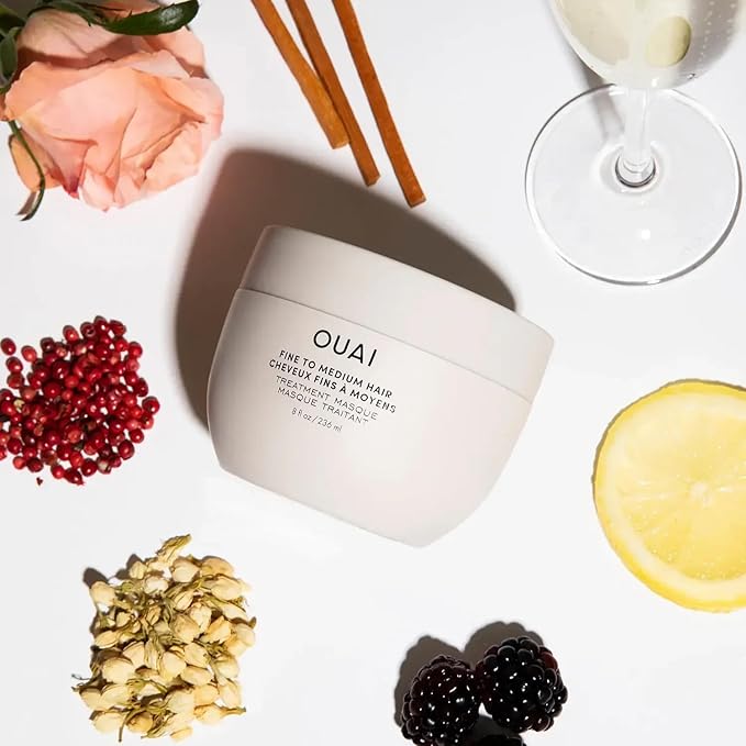 OUAI Fine to Medium Hair Treatment Masque - Hydrating Hair Mask to Help Repair Strands & Increase Shine - With Shea Butter, Keratin and Panthenol - Paraben, Phthalate & Sulfate Free (8 Fl Oz)