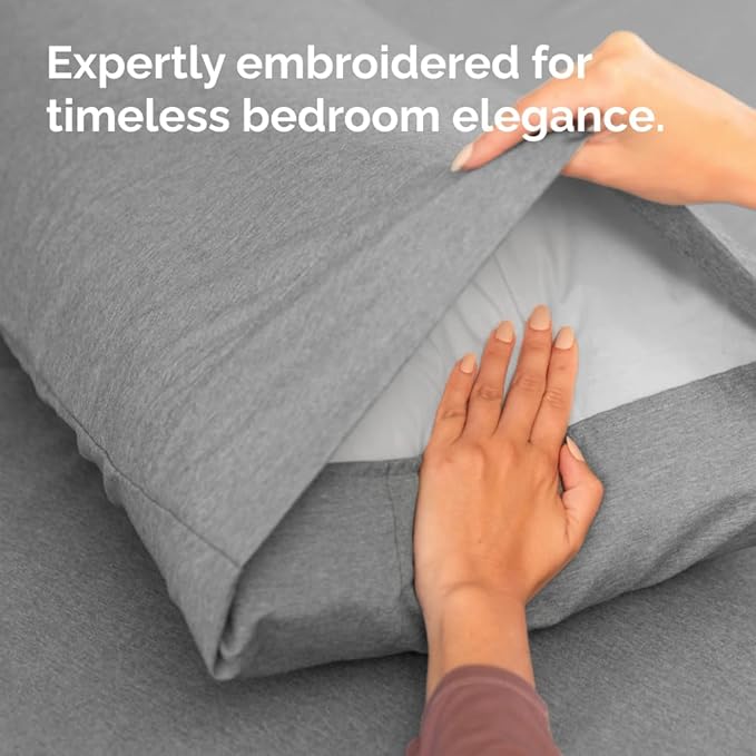 King Pillow Cases Set of 10 - Ultra Soft Hotel Quality Pillowcase Covers - Comfy & Wrinkle Free - Shrink, Stain and Fade Resistant - Machine Washable Pillow Protectors - 10 Piece Set - Heathered Grey