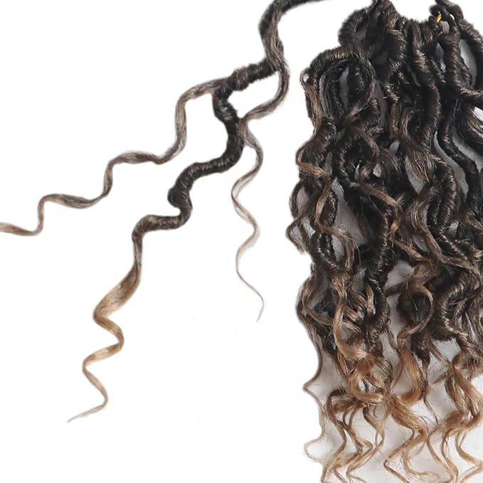 Goddess Locs Crochet Hair,8 Inch 9 Packs Faux Locs Synthetic Crochet Hair for Black Women, Boho Style Pre looped crochet with Curly Ends