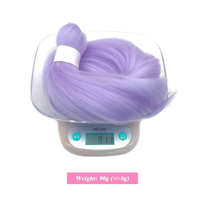 kids Light Purple Braiding Hair Pre Stretched Long Purple Hair for Braiding, Lavender Braiding hair Extensions for Stage Party Halloween Costume Cosplay Crochet Braids Non Toxic Braiding Hair 26 inch