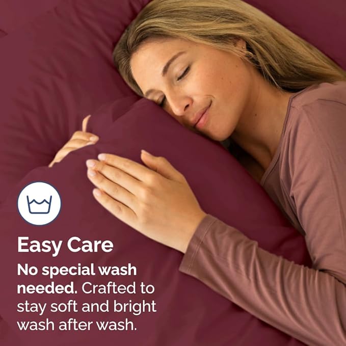 King Pillow Cases Set of 4 - Ultra Soft Hotel Quality Pillowcase Covers - Comfy, Cozy & Wrinkle Free - Shrinkage, Stain and Fade Resistant - Machine Washable Pillow Protectors - 4 Piece Set - Burgundy