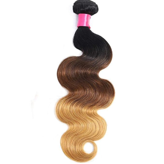 1B/4/27 Human Hair Body Wave Bundles 3 Tone Ombre Brazilian Human Hair One Bundle 22inch Ombre 1B/4/27 One Bundle Body Wave Weave