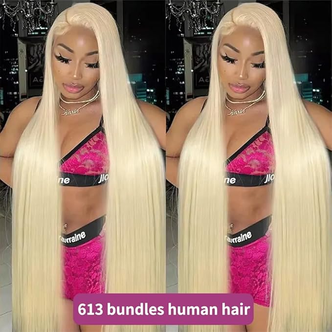 613 Bundle Human Hair 26 Inch Straight Blonde 1 Bundle Human Hair 14A Grade 100% Unprocessed Brazilian Virgin 613 Straight 1 Bundle