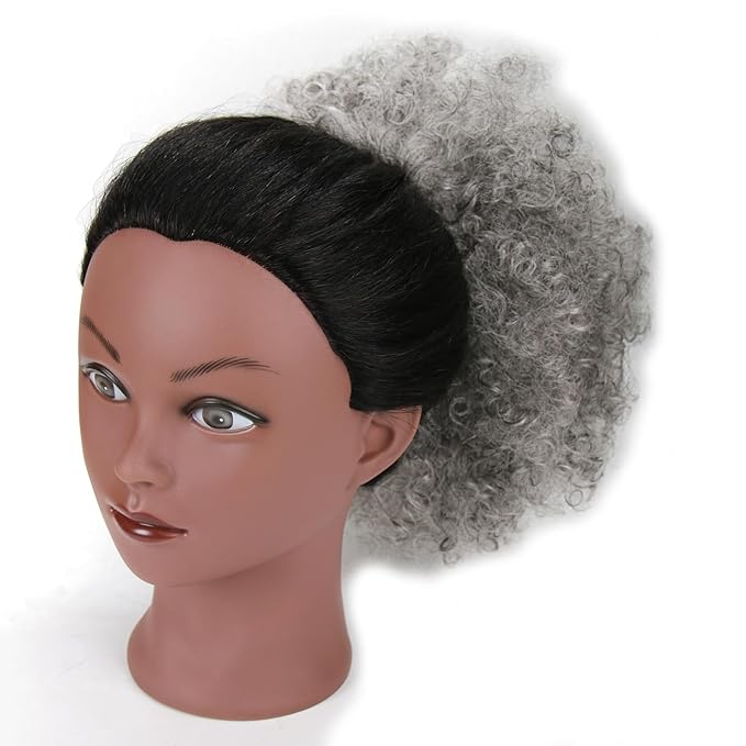 Afro Puff Drawstring Ponytail Extension for Black Women Short Afro Curly Ponytail Extension Clip On Kinky Drawstring Curly Ponytail Bun (51#)