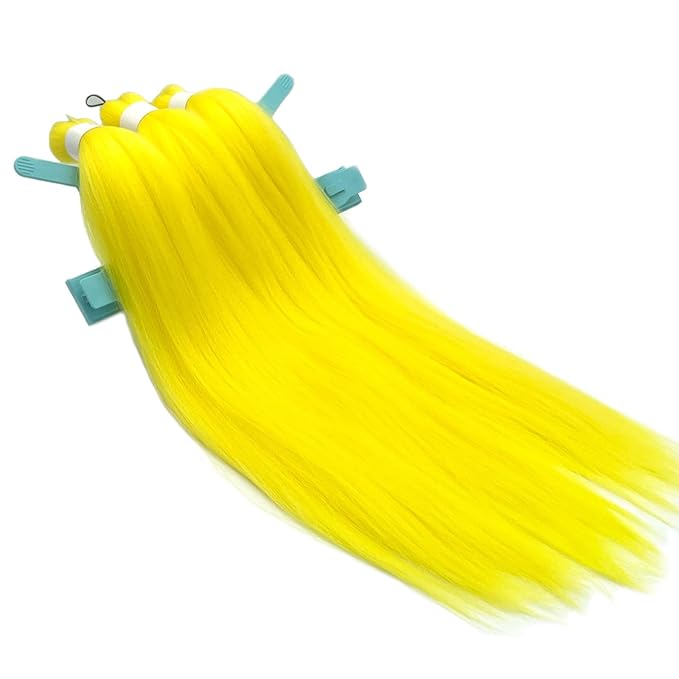 Yellow Braiding Hair Pre Stretched 26 Inch Long Prestretched Prestressed Braiding Hair Synthetic Fake Colored Hair Extensions for Box Braids Twist Crochet Hair (Yellow Braids 3 Packs)
