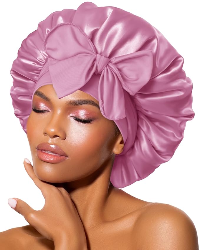 Bonnet Queen Silk Bonnet Satin Bonnet Hair Bonnet Silk Hair Wrap Tie Bonnet for Sleeping Sleep Bonnet Night Cap for Women Curly Hair
