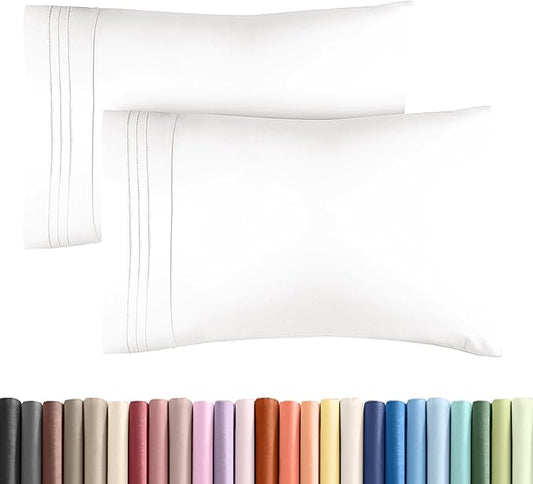 King Pillow Cases Set of 2 - Ultra Soft Hotel Quality Pillowcase Covers - Comfy, Cozy & Wrinkle Free - Shrinkage and Fade Resistant - Machine Washable Pillow Protectors - 2 Piece Set - Antique White