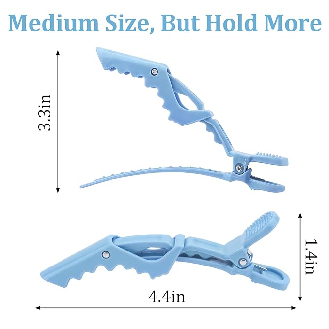 30 Pack Alligator Hair Clips for Styling, Sectioning Crocodile hair Clips Professional Barber Accessories for Salon of Thick Curly Volume Hair (Blue)