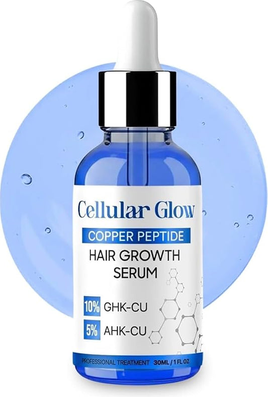 Copper Peptide Hair Serum – 10% GHK-Cu + 5% AHK-Cu Peptides for Hair Growth & Scalp Health – Advanced Regrowth Treatment for Thicker, Fuller Hair