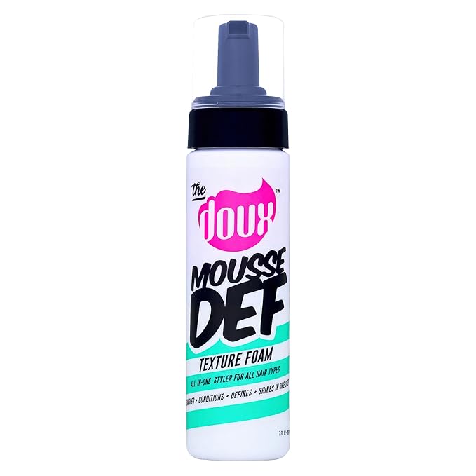 The Doux Multi-Use Mousse for Curly Hair – The Doux Mousse Def Texture Foam for Styling, Curl Definition, Volume & Shine – Curl Cream Alternative for Textured Hair & Natural Hair Styles