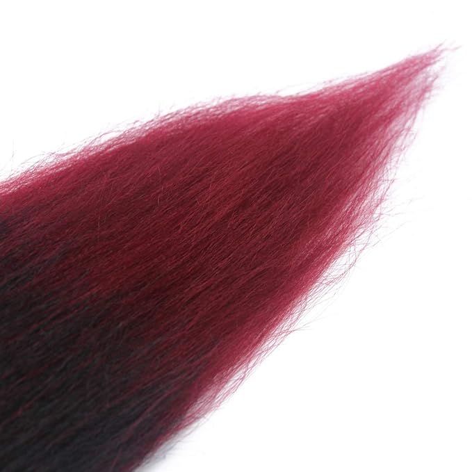 Dorsanee Ombre Burgundy Braiding Hair Pre Stretched 24 Inch 8 Packs Braiding Hair Extensions for Crochet Box Braids Twists Locs Hair Itch Free Soft Yaki Texture Hot Water Setting (24inch,#1B/Bug)