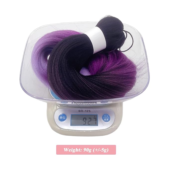 Purple Ombre Braiding Hair Pre Stretched Colored Hair Extensions for Braiding Micro Box Braids Prestretched Pre Stretched Braids Hair Ombre 26 inch 3 Packs