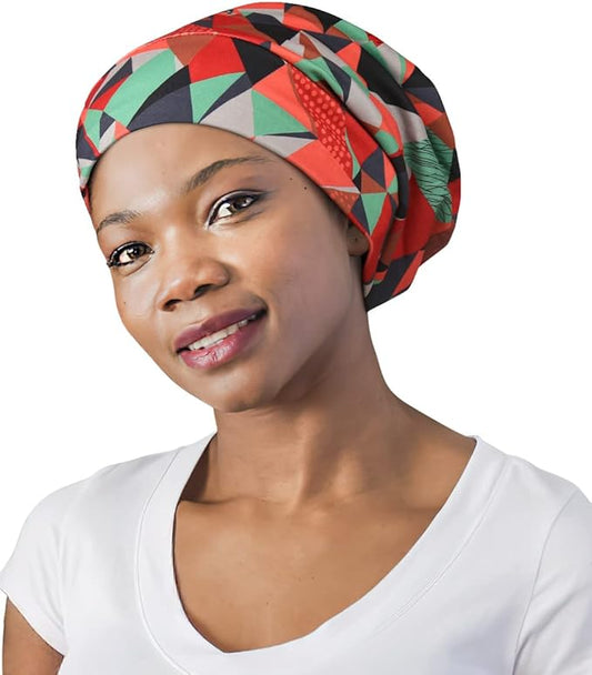 Adjustable Satin Lined Sleep Cap for Dreadlocks Curly Hair Large Head-Stay On Overnight