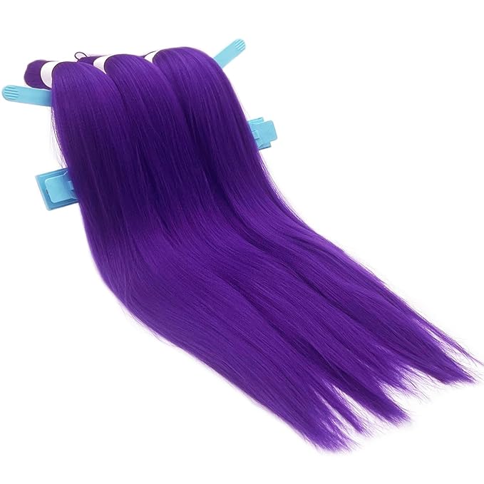 Long Purple Braiding Hair Pre Stretched kids Purple Hair Extensions for Braids, 26 inch Synthetic Braiding hair for Stage Party Halloween Costume Cosplay Crochet Non Toxic Prestretched Braiding Hair