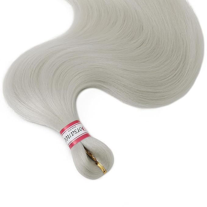 Dorsanee Grey Braiding Hair Pre Stretched 20 Inch 3 Packs Professional Easy Braiding Hair for Crochet Braids Twists Locs Hair Soft Yaki Texture Hot Water Setting Synthetic Hair Extensions