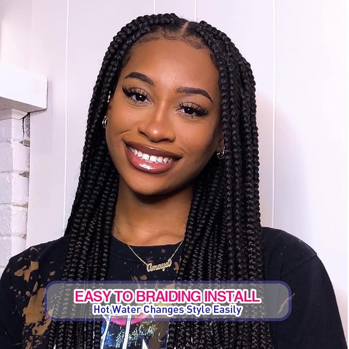 8 Pack Pre Stretched Braiding Hair - 30" 100G/Pack Premium Braiding Hair Pre Stretched Extensions, Professional Itch Free Hot Water Setting Perm Yaki Texture Prestretched Hair (#1B)