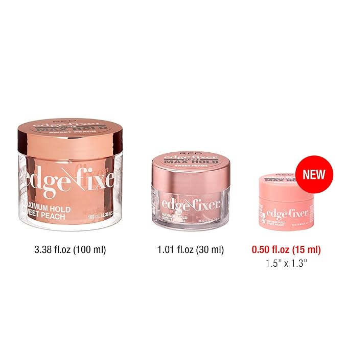 Red by Kiss Edge Fixer 24 Hour Maximum Hold Edge Wax No Flaking Biotin B7 Infused Hair Gel 0.50 fl.oz (Mini Size (5 PCS))