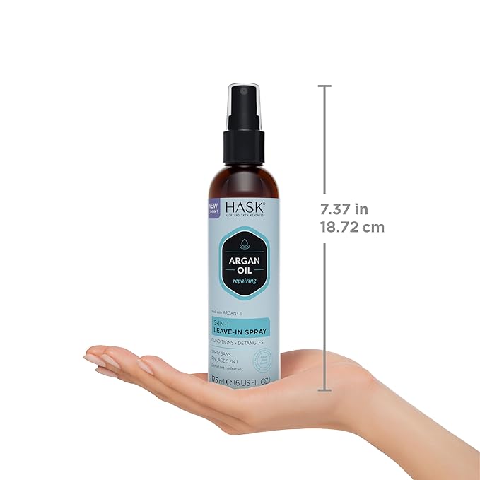 HASK Argan Oil 5-in-1 Leave-In Conditioner Duo (6oz-Qty 2) & Argan Oil Repairing Deep Conditioner Packette, Color Safe, Sulfate-Free, Paraben-Free, Gluten-Free, for All Hair Types
