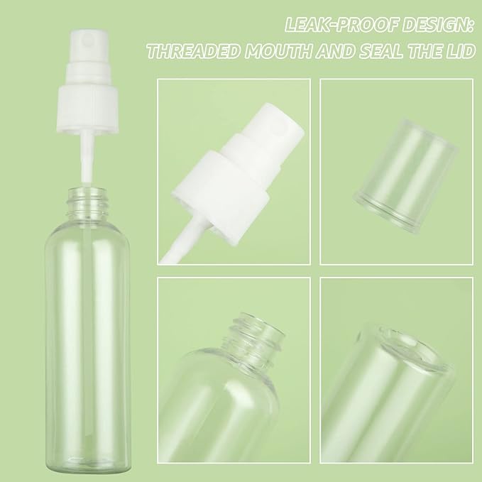 APACALI 30PCS 4 Oz Mini Mist Spray Bottle - Clear Fine Small Empty Travel Bottles - Reusable Liquid Containers for Perfume, Plant, Water (120ml)