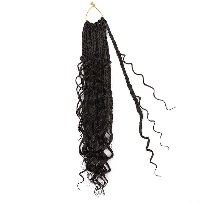14 Inch Goddess Box Braids Crochet Hair for Black Women 8 Packs Crochet Box Braids Pre-looped Boho Box Braids Crochet Braids Synthetic Braiding Hair Extension #2