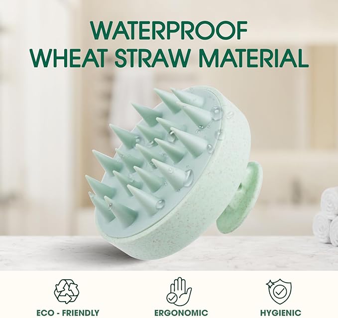 Scalp Massager Brush for Hair Growth – Silicone Scalp Scrubber & Scalp Exfoliator – Manual Scalp Massager Brush for Wet or Dry Use – Hair Massager Scalp Shampoo Brush Tool (Pink)