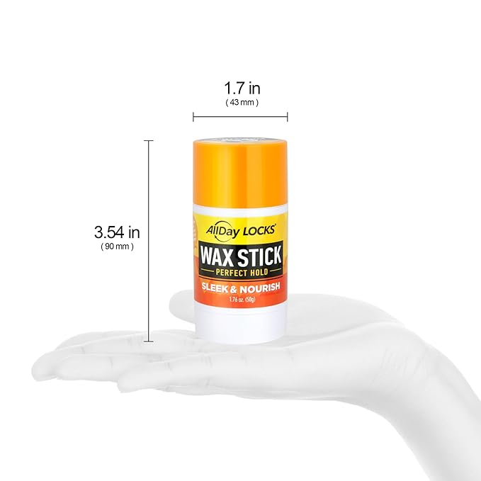 AllDay Locks Wax Stick (1.76 oz) | Hair Styling Edge Control Slick Stick | Non-Greasy, Easy-to-Use | Compact & Mess-Free Frizz Tamer | Olive, Coconut, Avocado, Shea Infused | 1.76 oz