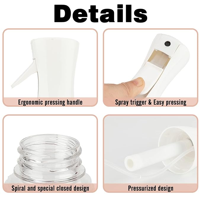 Spray Bottle for Hair (6.8OZ /200ML) Continuous Ultra Fine Mist Sprayer for Hair, Salons, Barber, Plants, Skin Care, Cleaning 1 Pack MATTE PINK