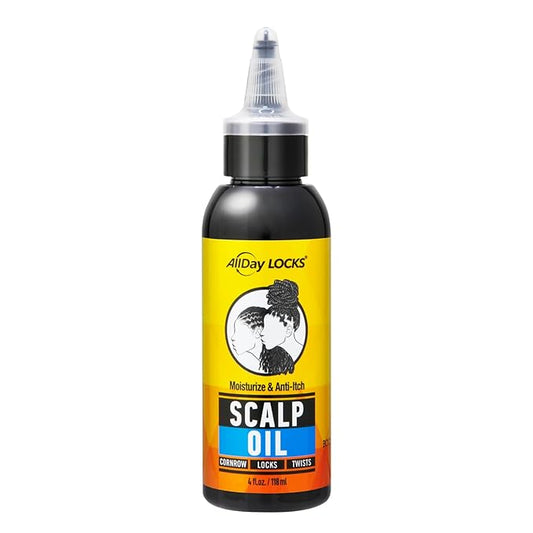 AllDay Locks Scalp Oil (4 oz) | Soothing, Nourishing Conditioner for Dry, Itchy Scalp | Sunflower, Lavender, Tea Tree Oil | Relieve Soreness & Tension in Braids, Locks, Twists, Cornrows | 4 oz