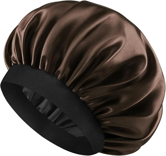 Satin Silk Bonnet for Men & Women, Double Layer Silk Sleep Bonnets, Soft Satin Lined Bonnet for Curly & Natural Hair