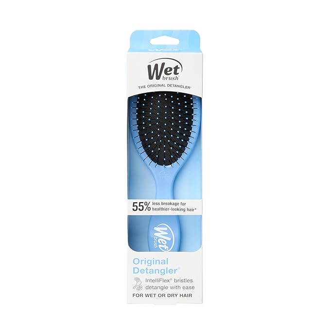 Wet Brush Detangling Brush, Original Detangler Brush (Sky) - Wet & Dry Tangle-Free Hair Brush for Women & Men - No Tangle Soft & Flexible Bristles for Straight, Curly, & Thick Hair