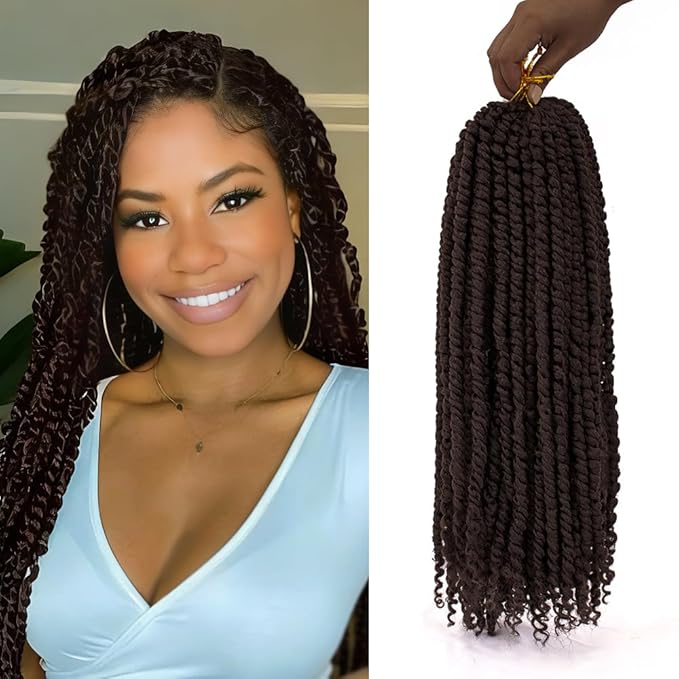 18inch Passion Twist Crochet Hair 96 Stands Pre-Twisted Passion Twist Hair 6 Packs Pre-Looped Passion Twists Braids Synthetic Passion Twist Dark Brown Crochet Braids Hair Extensions