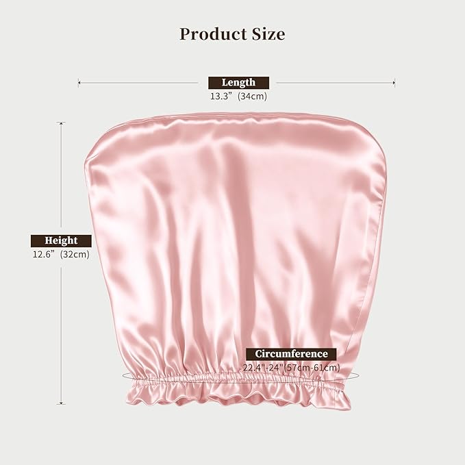 THXSILK 100% Mulberry Silk Bonnet for Sleeping Women, Silk Bonnet with Elastic Band, Hair Wrap Cap for Women Curly Hair, Pink