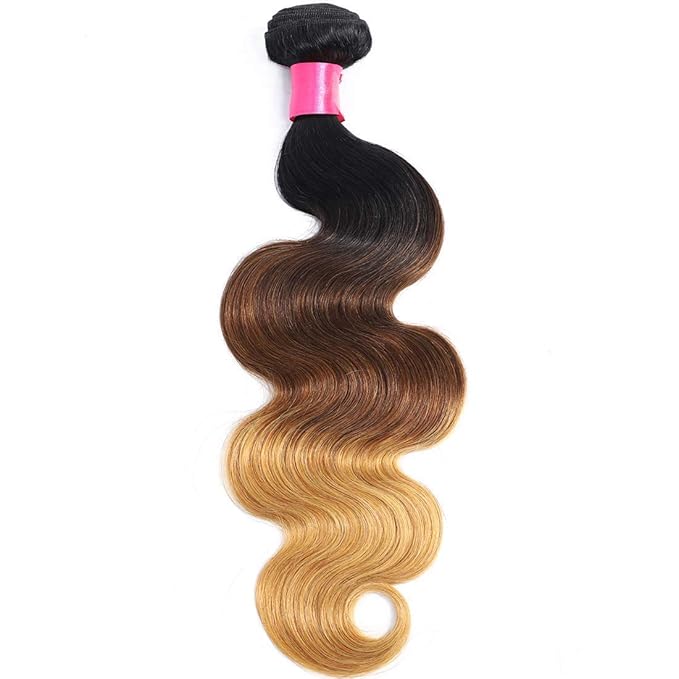 1b 4 27 Bunldes Ombre Human Hair Body Wave Bundles Ombre Brazilian Hair 3 Bundles 1B/4/27 Virgin Human Hair Extensions 3 Tone Body Wave Weave 18 20 22inch