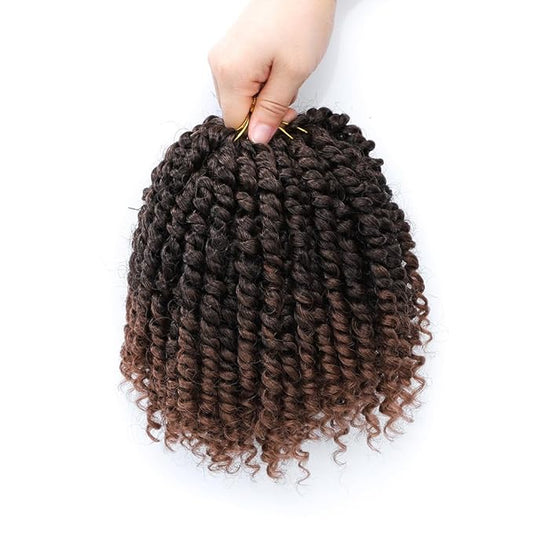 Passion Twist Crochet Hair 6Inch Passion Twist Hair 8 Packs Pre-Twisted Passion Twist Crochet Hair for Black Women Soft Passion Twist Curly Crochet Hair 6"(Pack of 8) T30