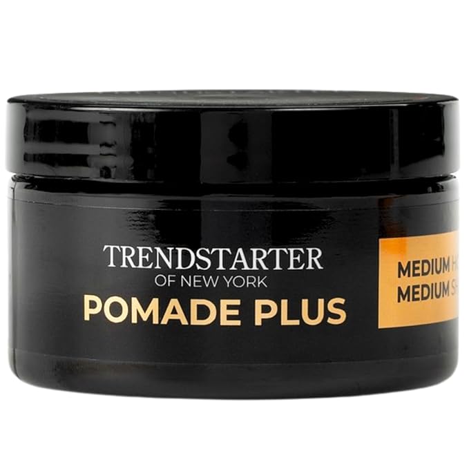 TRENDSTARTER - POMADE PLUS (4oz) - Medium Hold - Medium Shine - Premium Flake-Free Water-Based Premium Hair Styling Gel Product for All Hair Types - All-Day Reliability